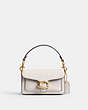COACH®,TABBY 12,Polished Pebble Leather,Mini,Brass/Chalk,Front View