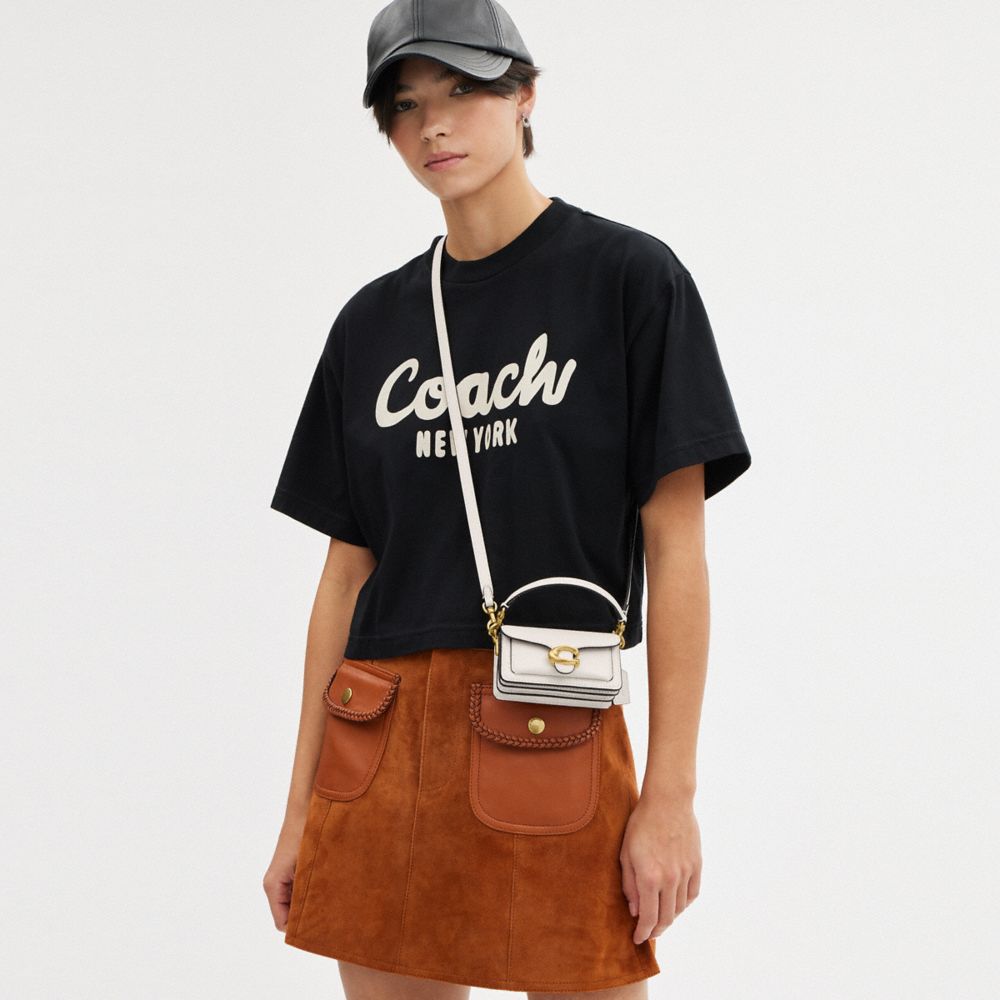 COACH®,SAC TABBY 12,Cuir galet raffiné,Laiton/Craie