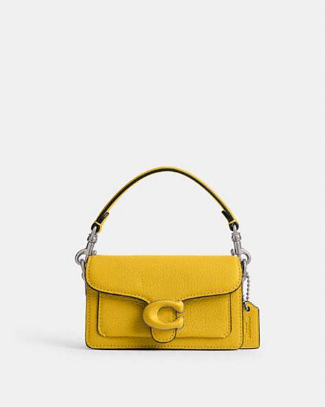 COACH®,TABBY BAG 12,Mini,Silver/Canary,Front View