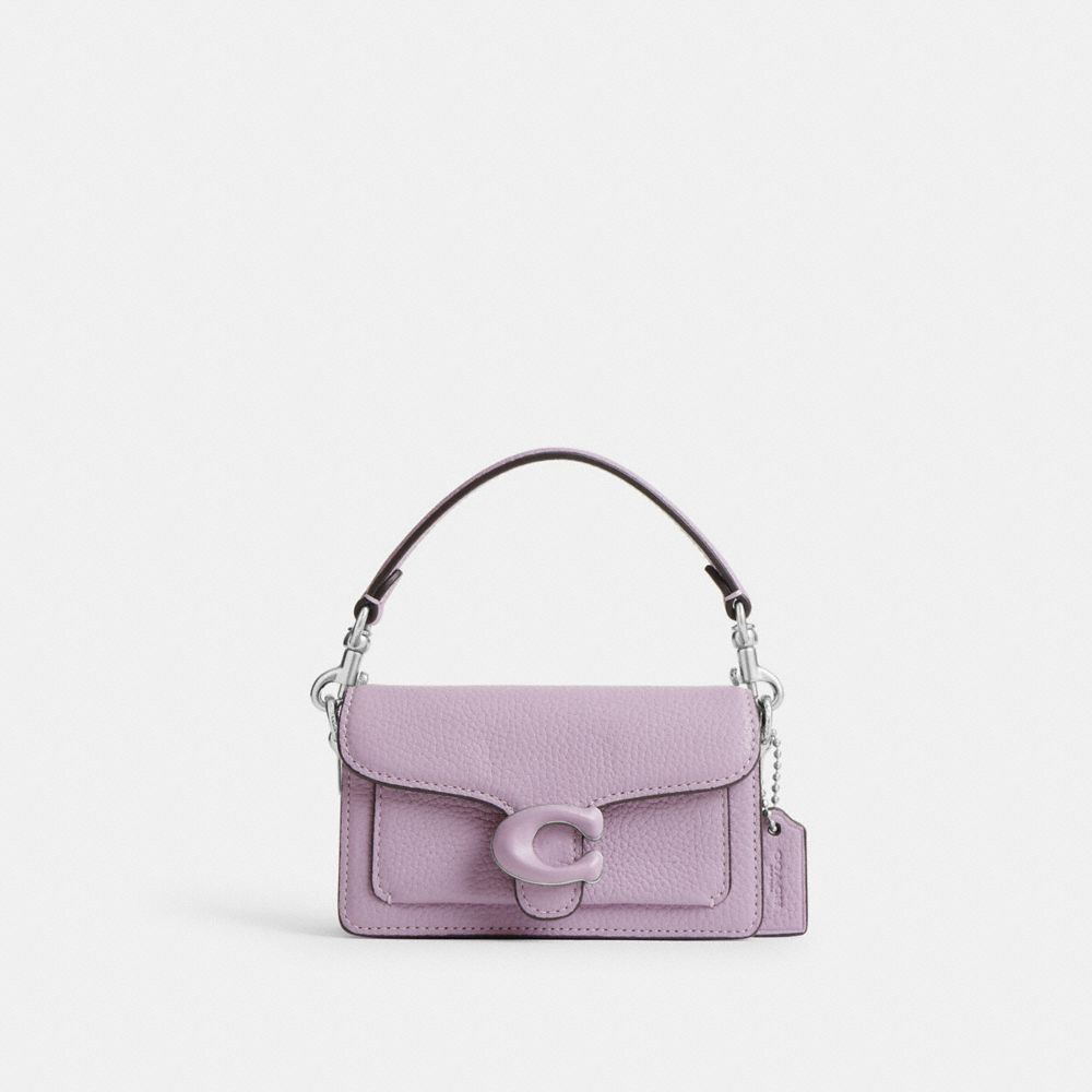 COACH®,TABBY BAG 12,Mini,Silver/Soft Purple,Front View