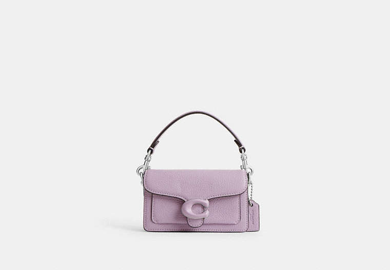 COACH®,TABBY BAG 12,Mini,Silver/Soft Purple,Front View