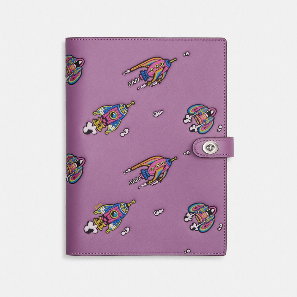 Cosmic Coach Notebook With Rocket Print