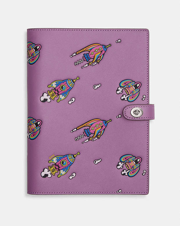 Cosmic Coach Notebook With Rocket Print