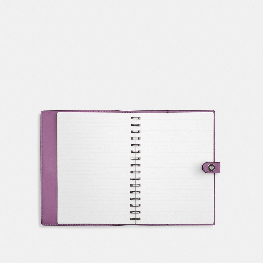 COACH®,Cosmic Coach Notebook With Rocket Print,,Inside View,Top View