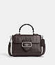 COACH®,MORGAN TOP HANDLE SATCHEL,Embossed Leather,Silver/Amethyst,Front View