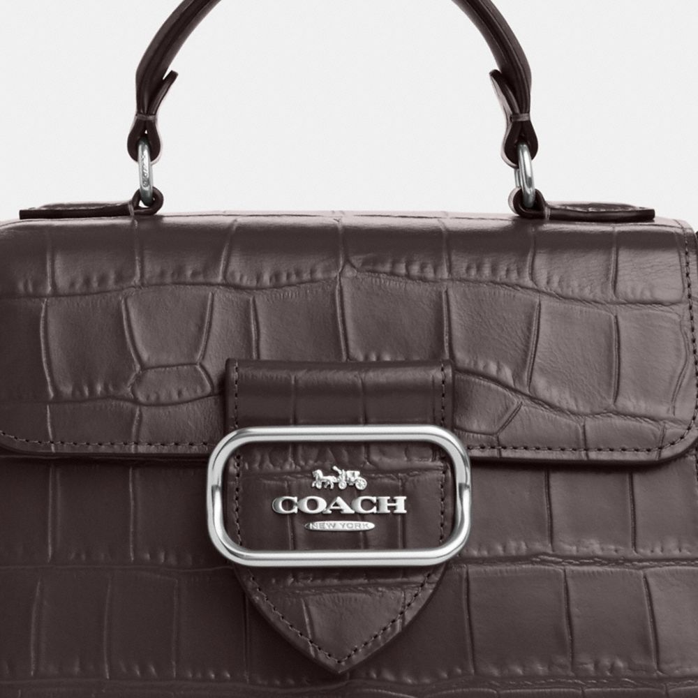 COACH®,Morgan Top Handle Satchel Bag,Leather,Satchel,Belt,Gold Metal,Day Party,Brown