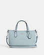 COACH®,MINI GALLERY CROSSBODY,Crossgrain Leather,Small,Silver/Pale Blue,Front View