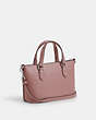 COACH®,MINI GALLERY CROSSBODY,Crossgrain Leather,Small,Silver/Dusty Rose,Angle View