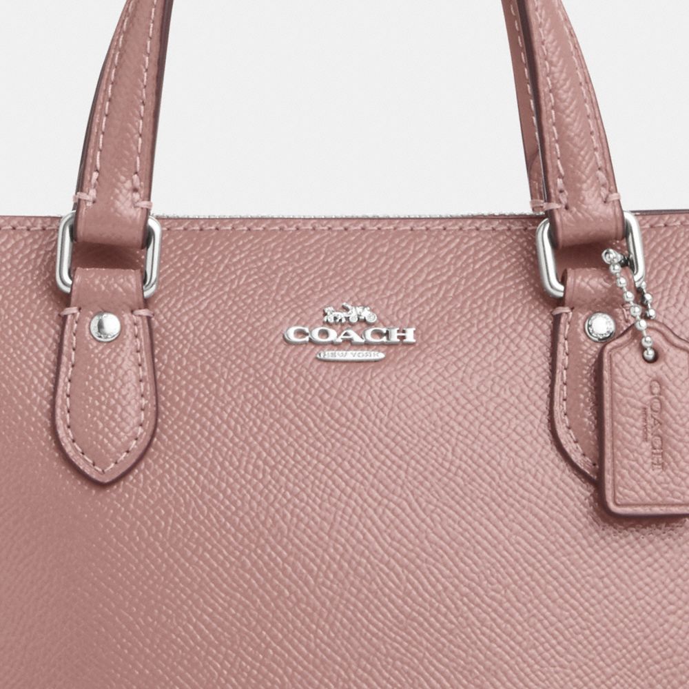 COACH®,Cuir Cross-grain,Argent/Rose Poussiéreux