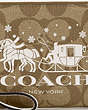COACH®,CORNER ZIP WRISTLET IN SIGNATURE CANVAS WITH HORSE AND SLEIGH,Coated Canvas,Mini,Gold/Khaki/Chalk