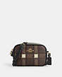 COACH®,MINI JAMIE CAMERA BAG WITH PLAID PRINT,Coated Canvas,Mini,Gold/Brown Multi,Front View