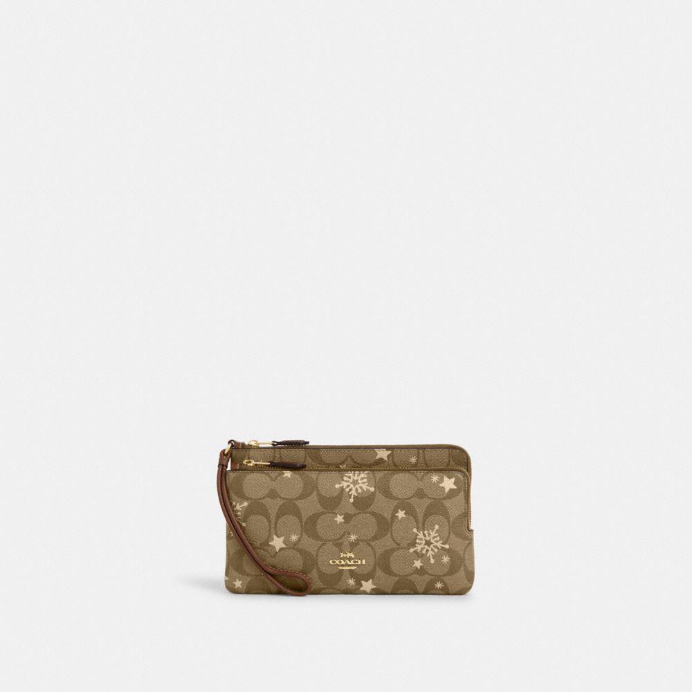 COACH® | Double Zip Wallet In Signature Canvas With Star And