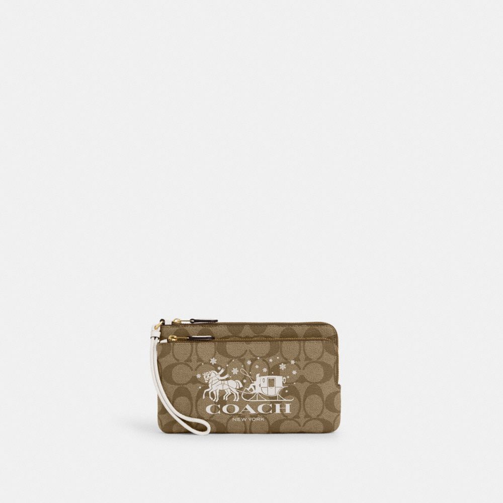 Coach outlet double zip wallet new arrivals