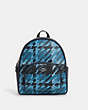 COACH®,COURT BACKPACK WITH GRAPHIC PLAID PRINT,Coated Canvas,Large,Silver/Blue Multi,Front View