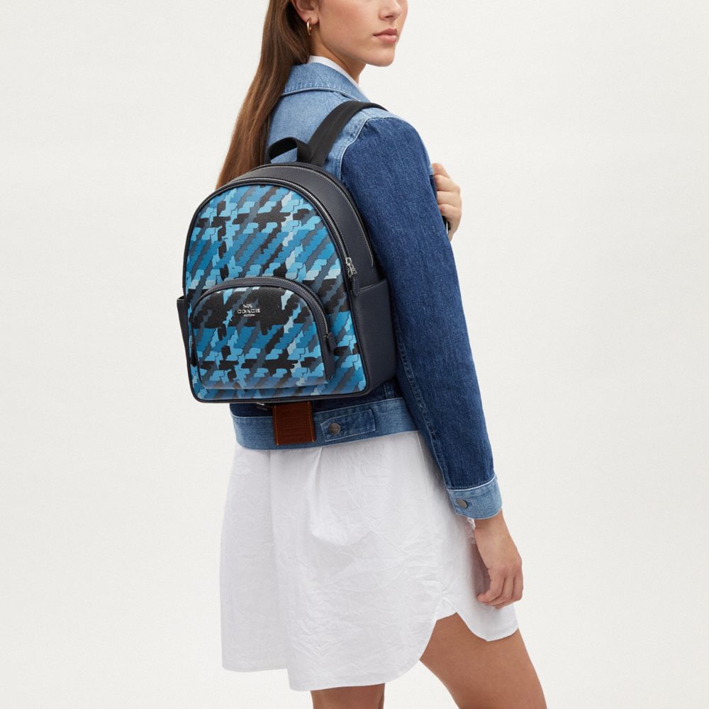 COACH®,Court Backpack With Graphic Plaid Print,,Detail View