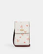 COACH®,NORTH SOUTH PHONE CROSSBODY WITH BOW PRINT,Coated Canvas,Mini,Im/Chalk/Wine Multi,Front View