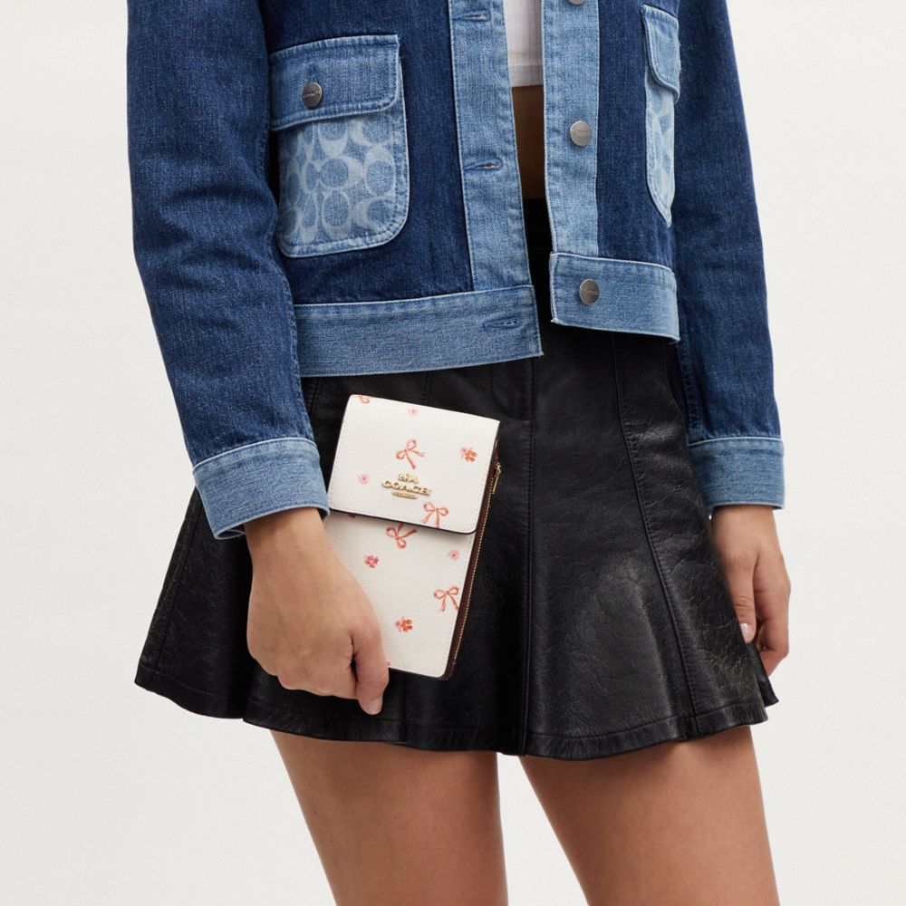 COACH®,Phone Crossbody With Bow Print,,Detail View
