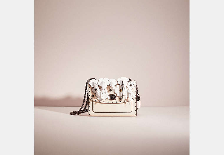 COACH®,UPCRAFTED PARKER 18 WITH RIVETS,Refined Calf Leather,Small,Pewter/Chalk,Front View