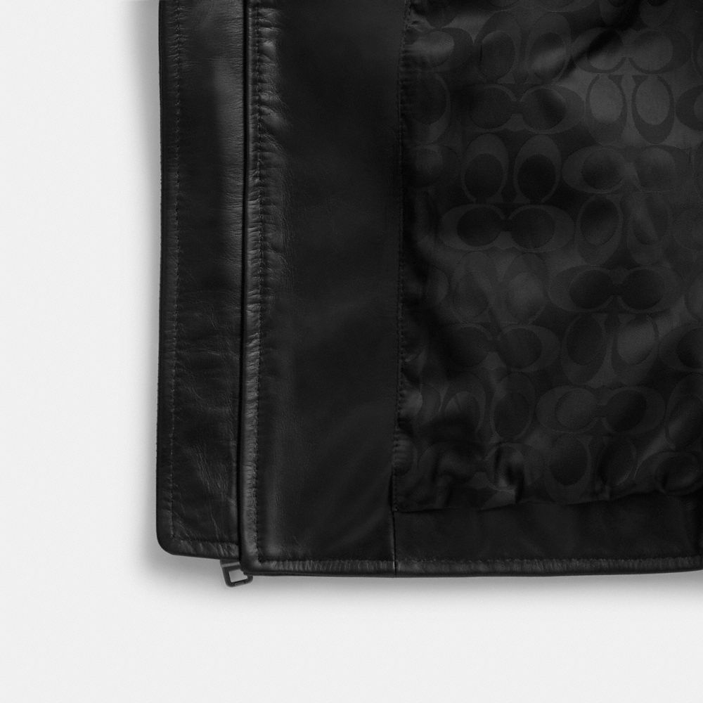 Coach Racer-jacke Aus Leder In Black