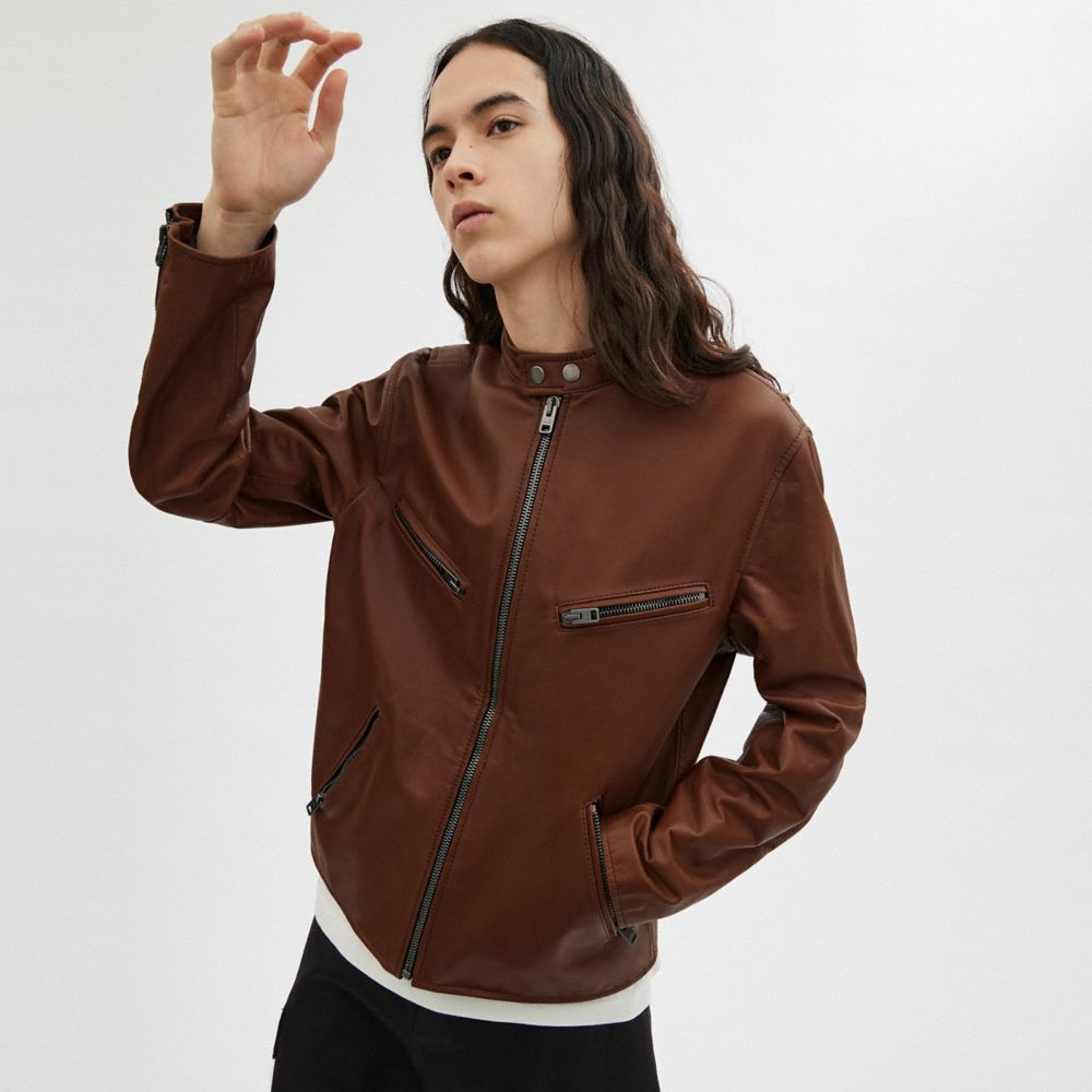 Coach Leather Racer In Saddle