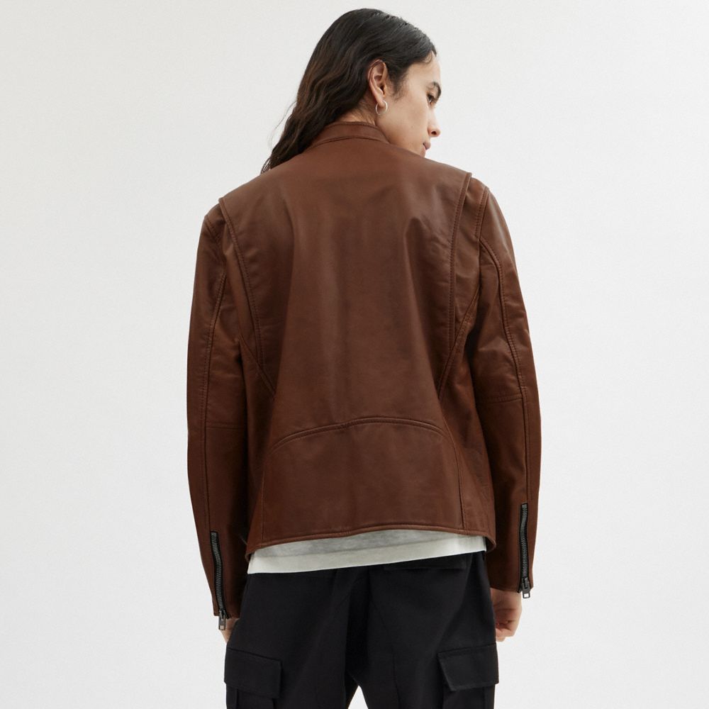 Coach Leather Racer In Saddle