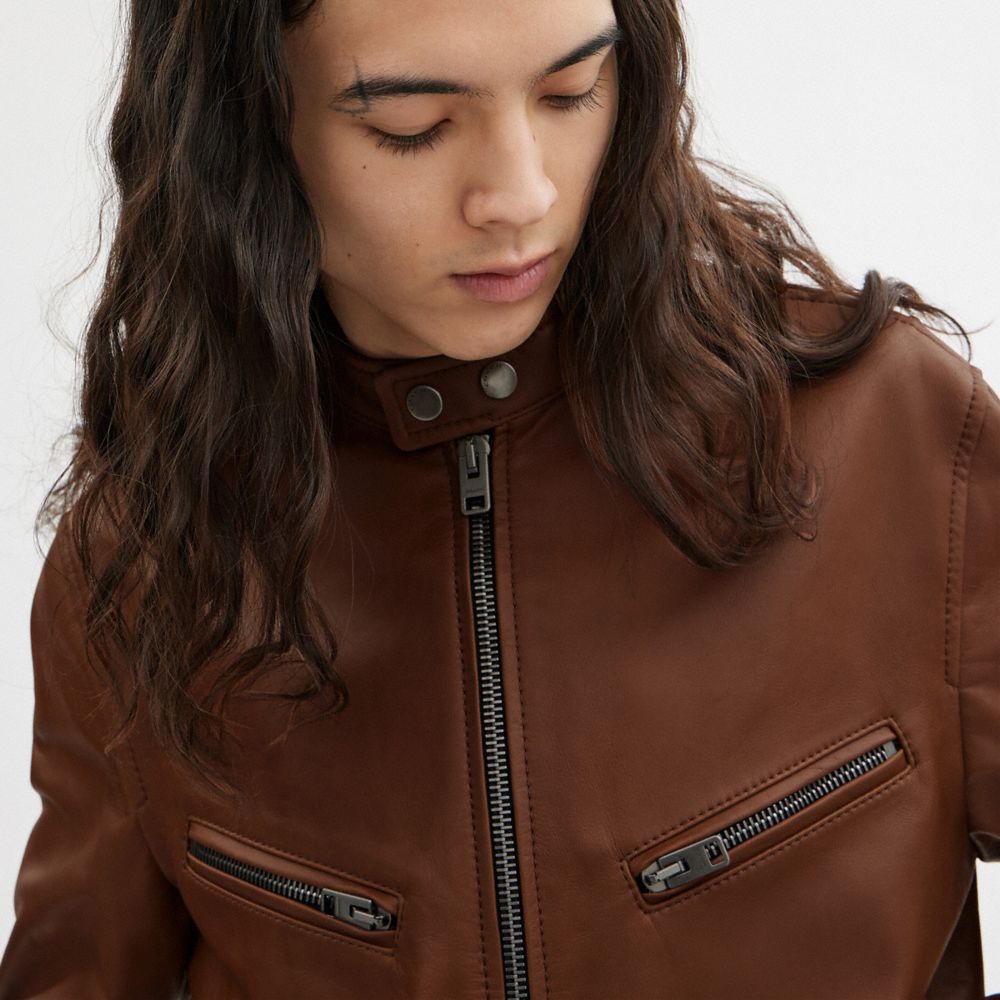 Coach Leather Racer In Saddle