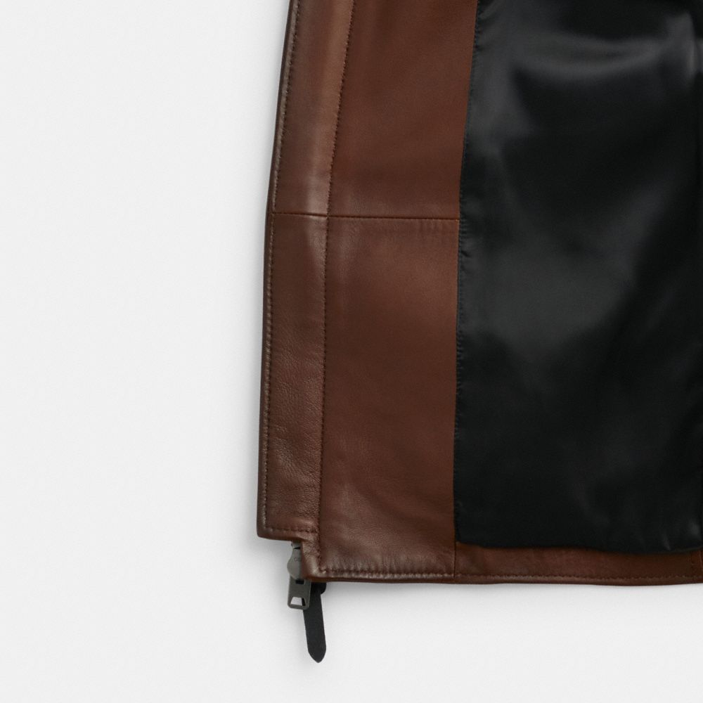 Coach Leather Racer In Saddle