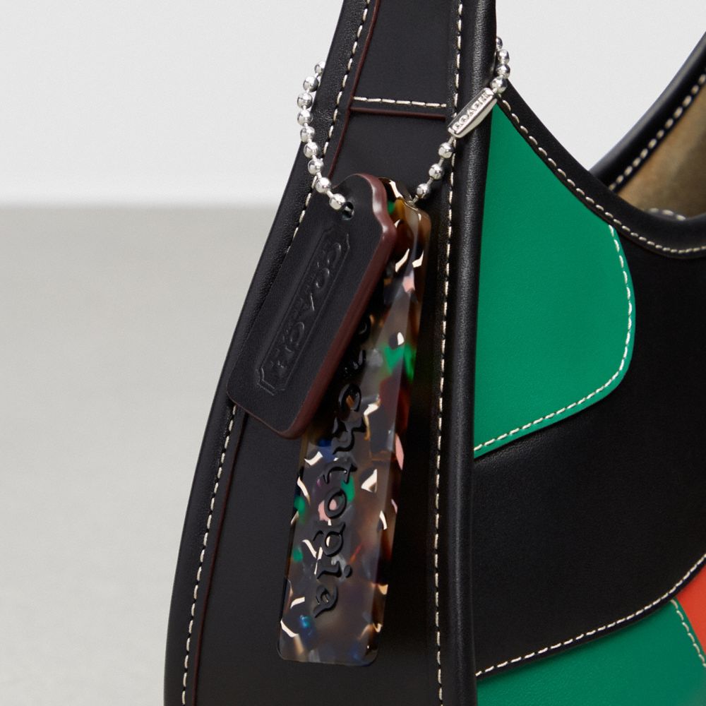COACH®,Ergo Bag In Upcrafted Leather,Leather,Recycled Polyester,Nylon,Shoulder Bag,Plastic,Piping,Patchwork,Day Party,Multi Color,Group View