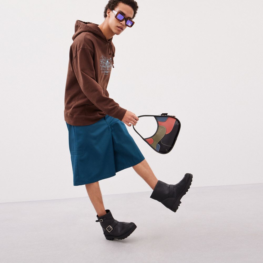 COACH®,Ergo Bag In Upcrafted Leather,Leather,Recycled Polyester,Nylon,Shoulder Bag,Plastic,Piping,Patchwork,Day Party,,Detail View