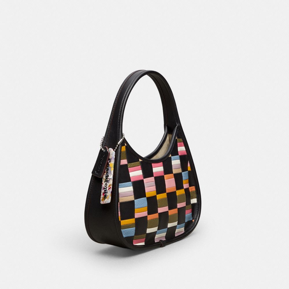 ショルダーバッグ・ポシェット Coachtopia Ergo Bag In Coachtopia With Flower Applique CR438 COACH COACHTOPIA ERGO BAG w/MINI FLOWER APPLIQUE:NWT BLACK