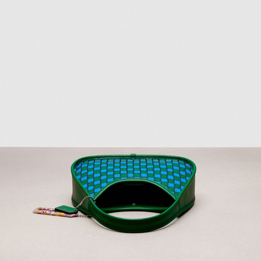 COACH®,Mini Ergo Bag In Checkerboard Upcrafted Leather,Recycled Polyester,Nylon,Leather,Shoulder Bag,Resin,Plastic,Piping,...,Multi Color,Inside View,Top View