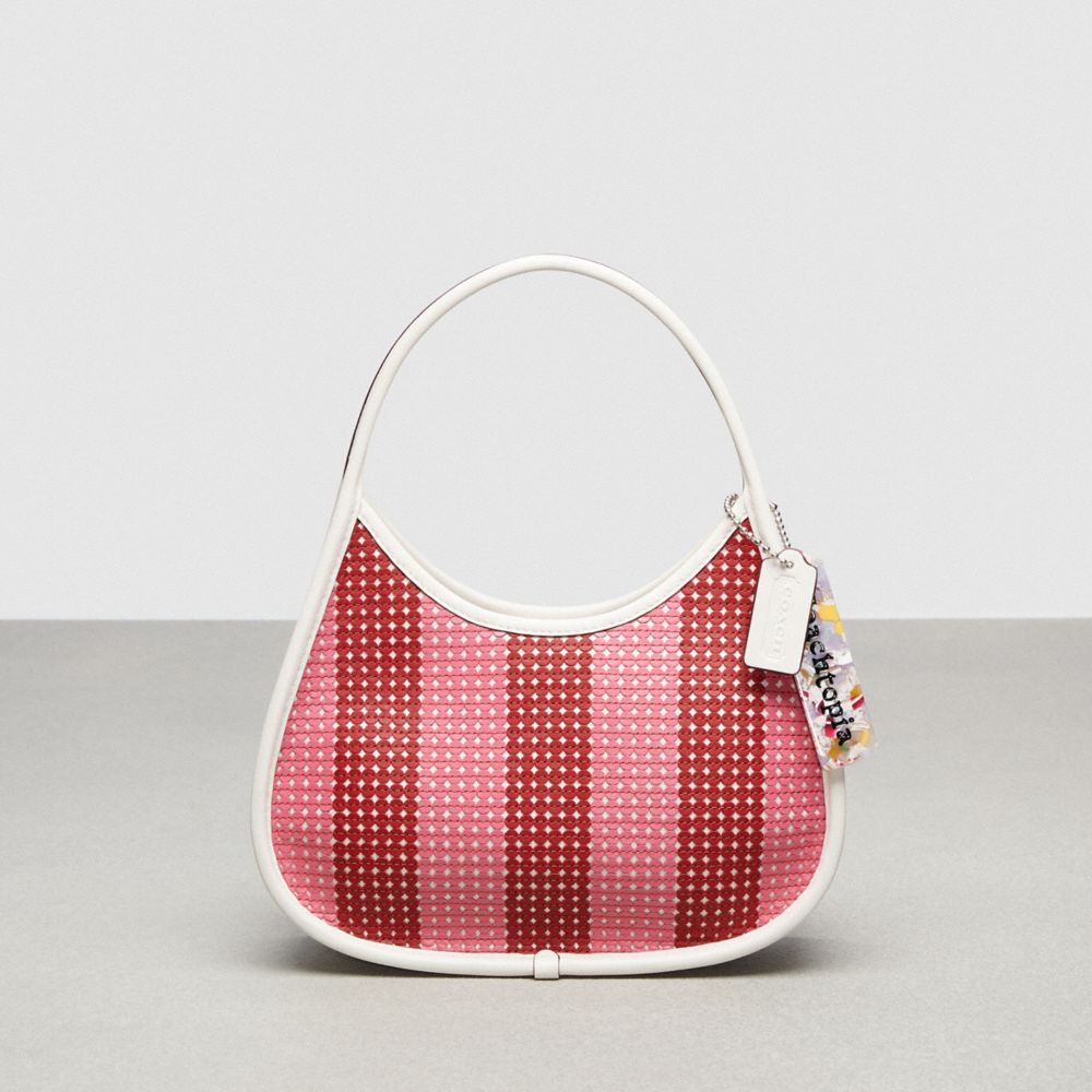 COACH Ergo Shoulder Bag In Checkerboard Upcrafted Leather in Pink