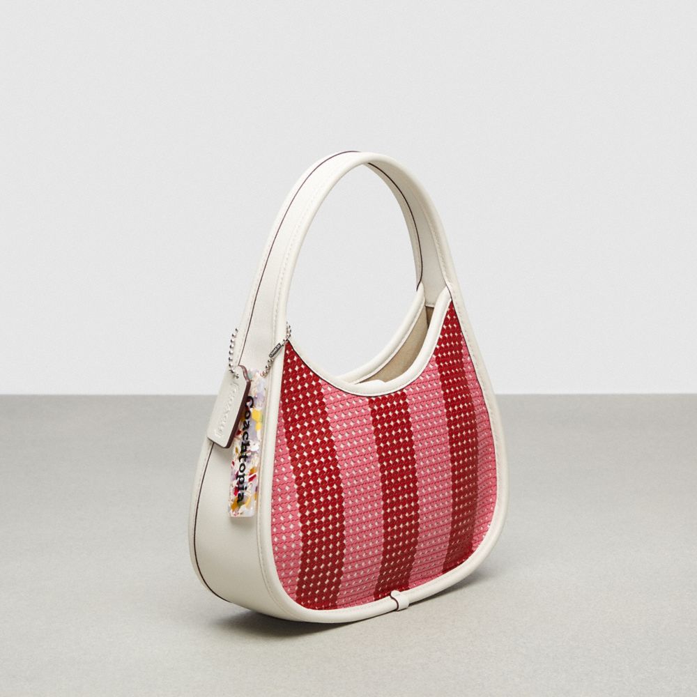 COACH®,Ergo Bag In Striped Upcrafted Leather Sequin,,Angle View