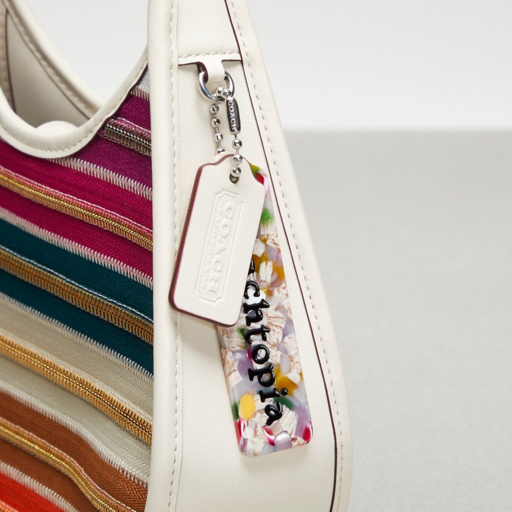 COACH®,Ergo Bag With Upcrafted Zippers,Leather,Acrylic,Shoulder Bag,Plastic,Embossed,Logo,Piping,Day Party,Multi Color,Group View