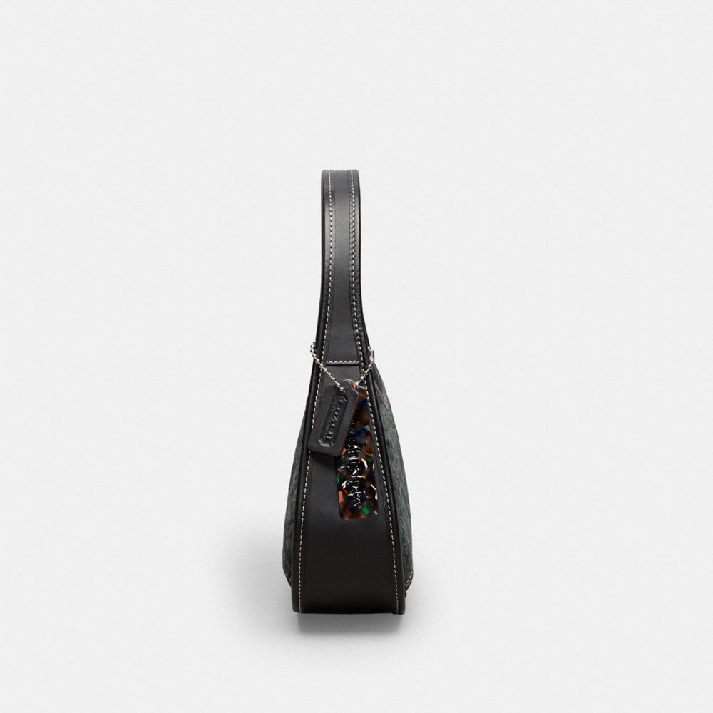 COACH®,Ergo Bag In Upcrushed Upcrafted Leather,Leather,Acrylic,Shoulder Bag,Plastic,Piping,Stitching,Day Party,Gray,Group View