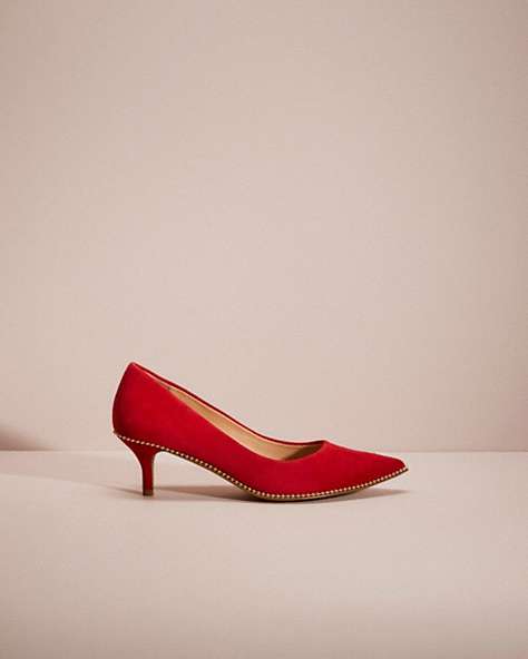 COACH®,RESTORED JACKIE PUMP,Electric Red,Front View