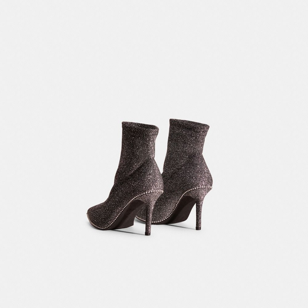 COACH®,Restored Whitny Bootie,Rubber,Bootie,Sustainable,Pull Tab,Party,Gray,Back View