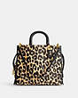 COACH®,ROGUE IN HAIRCALF WITH LEOPARD PRINT,Haircalf Leather,Large,Brass/Leopard,Front View