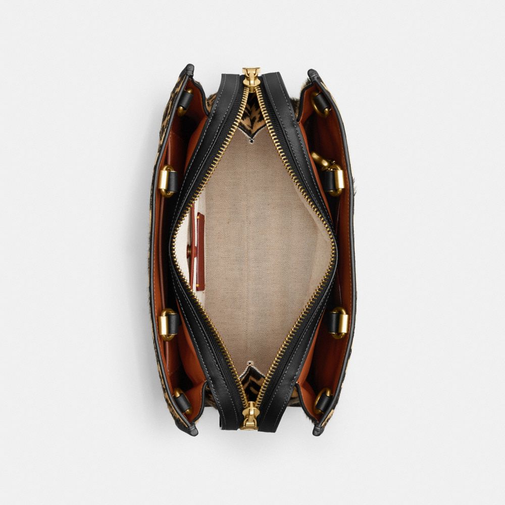 COACH®,Rogue Bag In Haircalf With Leopard Print,,Inside View,Top View