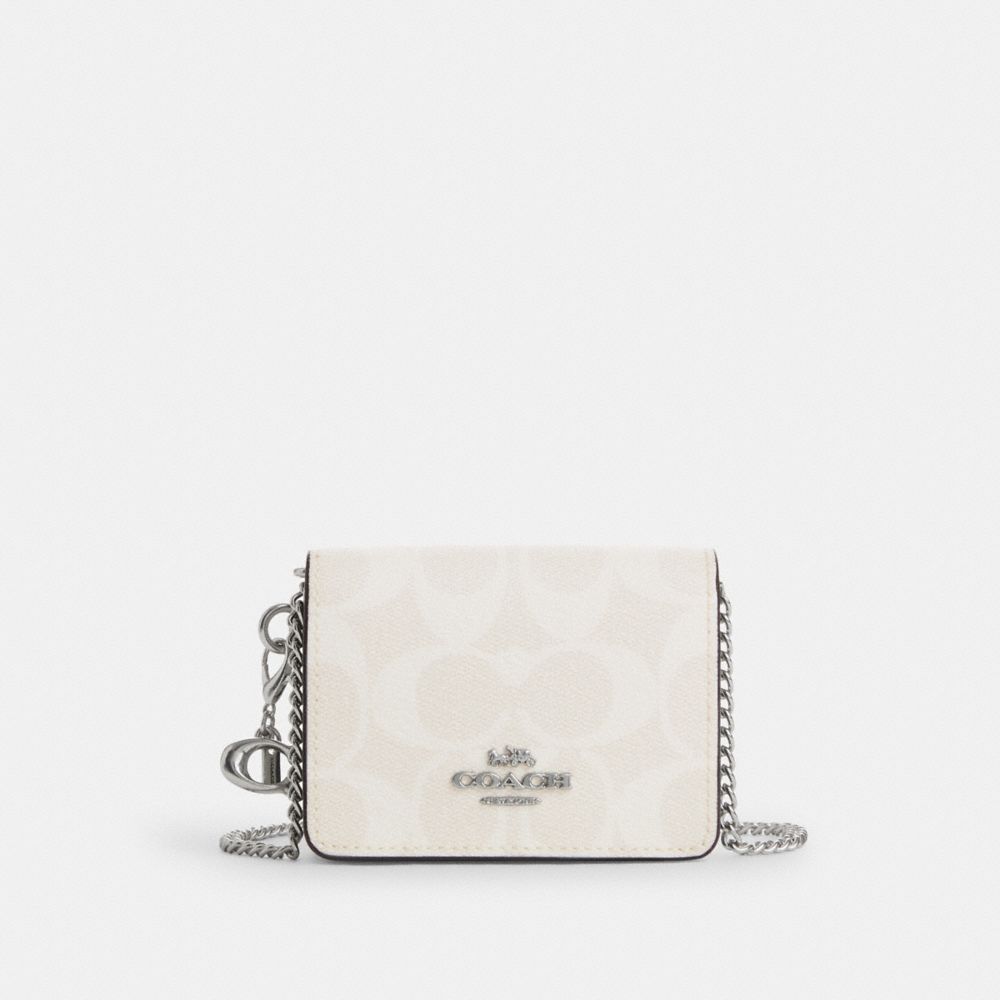 COACH® | Boxed Mini Wallet On A Chain In Signature Canvas