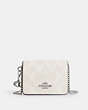 COACH®,BOXED MINI WALLET ON A CHAIN IN SIGNATURE CANVAS,Coated Canvas,Silver/Chalk/Glacier White Multi,Front View