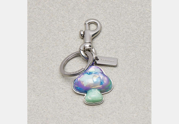 COACH®,Mushroom Bag Charm in 70% Recycled Resin,Recycled Resin,Blue Multi,Front View