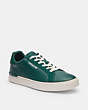 COACH®,CLIP LOW TOP SNEAKER,Mixed Materials,Dark Pine/Chalk,Front View