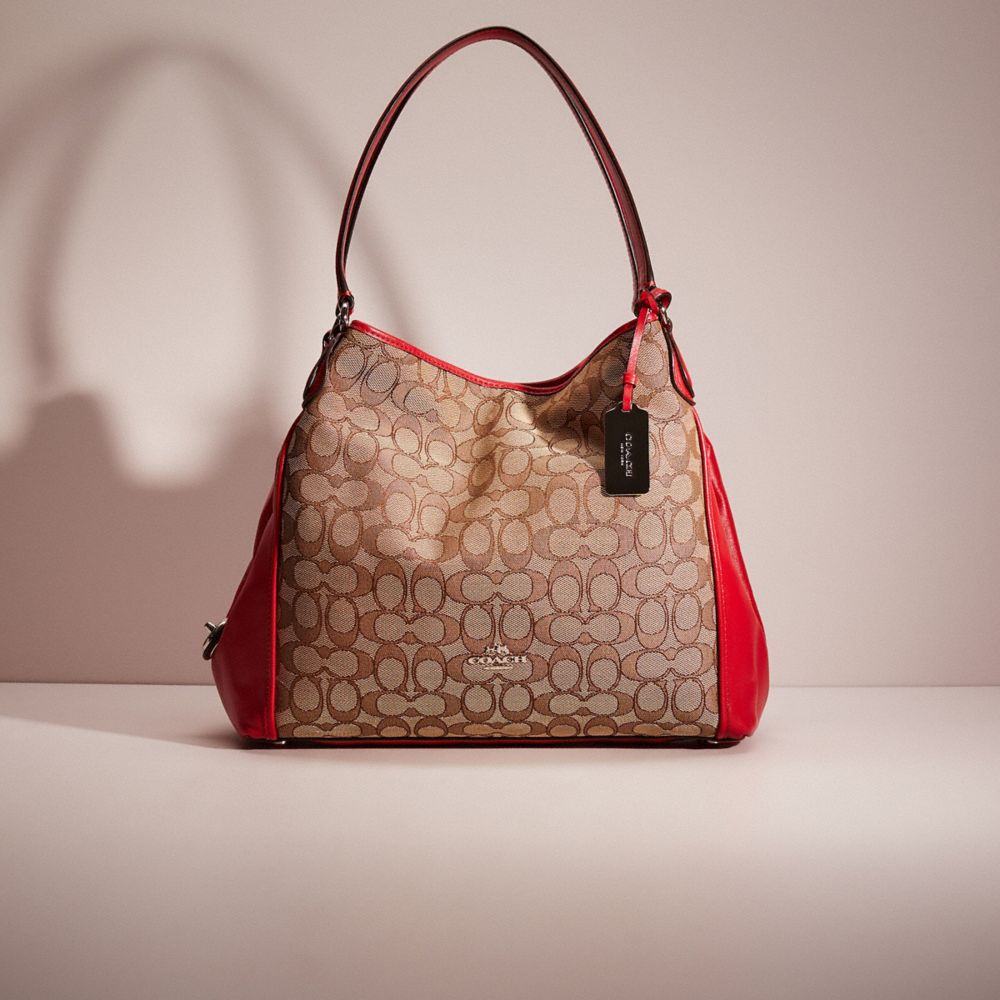 Coach edie shoulder bag 28 in signature discount jacquard