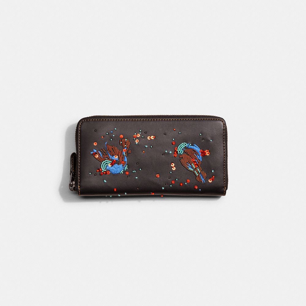 Coach accordion zip online wallet with butterfly print