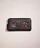 COACH®,RESTORED ACCORDION ZIP WALLET WITH MEADOWLARK,Glovetanned Leather,Pewter/Black,Front View
