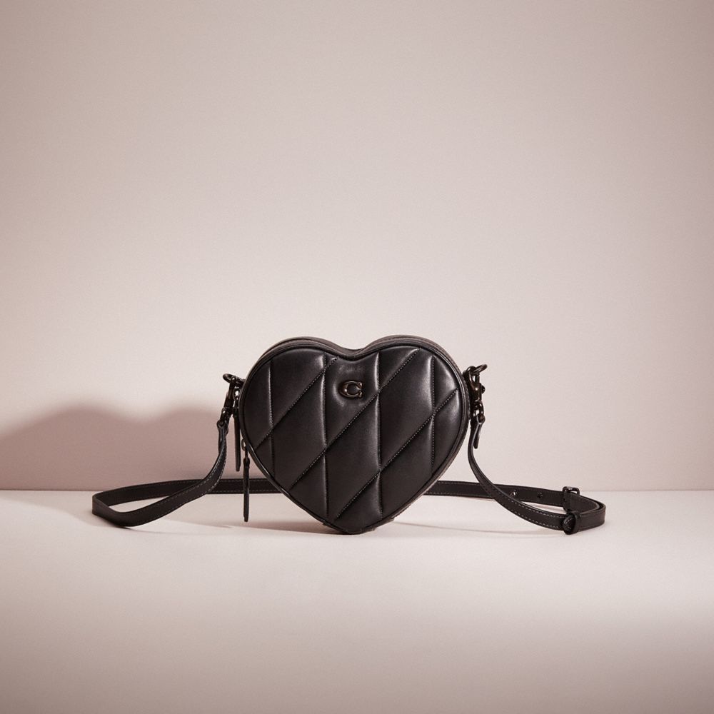 COACH Heart Crossbody With Quilting in Black