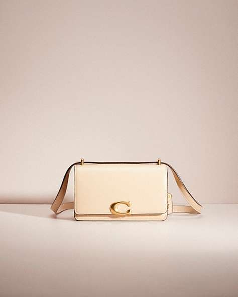 COACH®,RESTORED BANDIT CROSSBODY,Refined Calf Leather,Mini,Brass/Ivory,Front View
