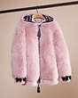 COACH®,UPCRAFTED REXY SHEARLING HOODIE,Shearling,Mauve,Front View