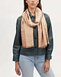 COACH®,SIGNATURE METALLIC OBLONG SCARF,Ivory/Gold,Detail View